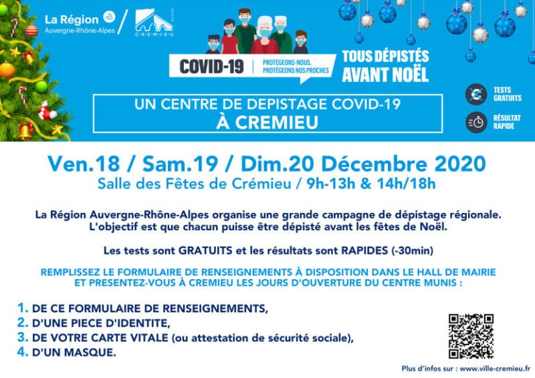 Dépistage Covid19 à Cremieu