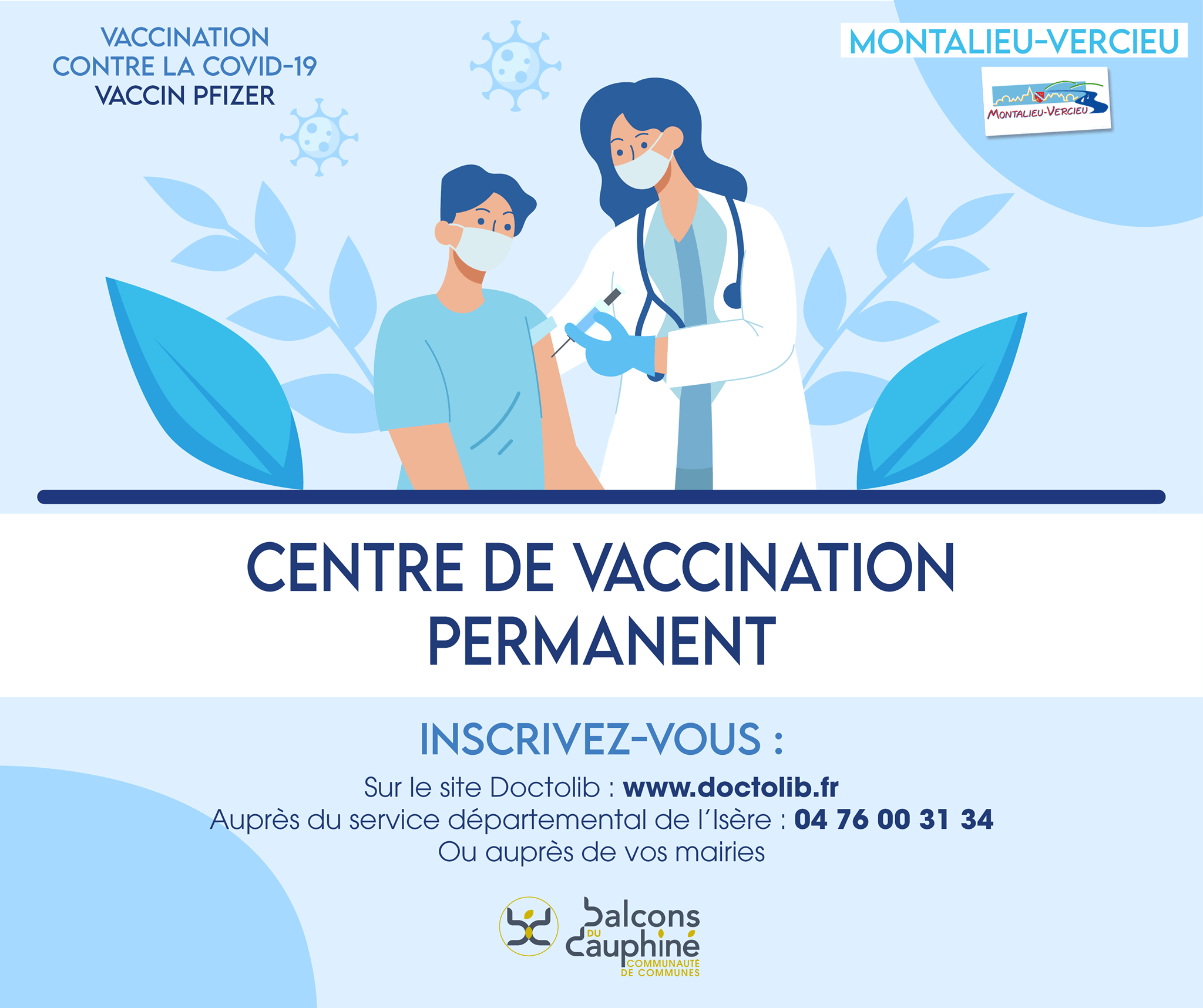 Lire la suite à propos de l’article Vaccination Montalieu : désormais ouverte à l’ensemble de la population
