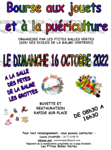 Lire la suite à propos de l’article Dimanche 16 octobre: bourse aux jouets et à la puériculture