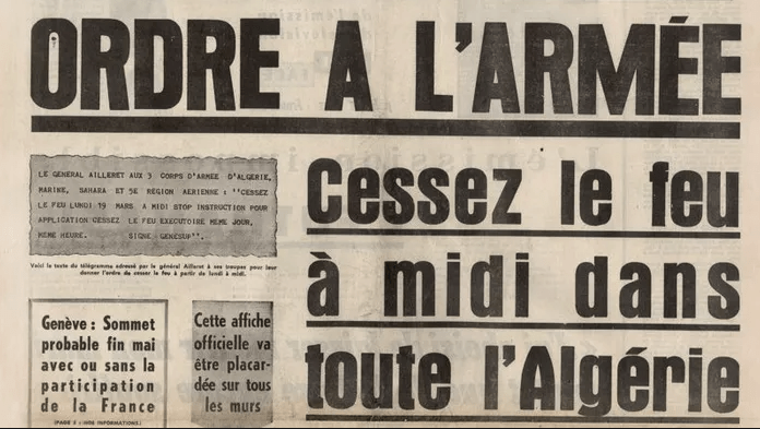 Lire la suite à propos de l’article Dimanche 19 mars: Commémoration du cessez-le-feu en Algérie