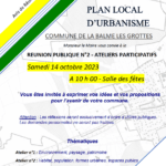 Samedi 14 octobre: 2ème réunion publique dans le cadre de la révision du PLU.